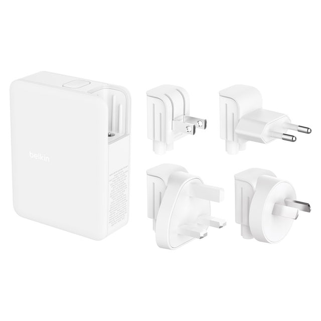 Belkin BoostCharge Pro 140W 4-Port GaN Wall Charger - White(WCH014BTWH-V3), 4 x USB-C, 2xUSB-C & 2xUSB-A,2M Cable,Intelligent And Fast Charger