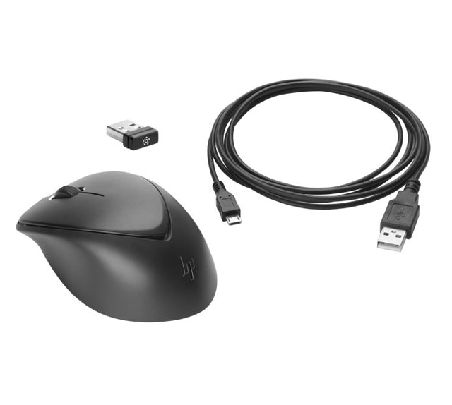 HP Premium Wireless Mouse 1600DPI High-Performance Hyper-Fast Scroll Soft-Touch fits Left/Right Hand Fingerprint Resistant Recharge USB Cable