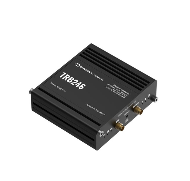Teltonika TRB246 Industrial IoT Gateway, 4G/LTE(Cat 4), Dual SIM, Auto-Failover, Backup WAN, Supports DNP3, DLMS, Modbus, PSU excluded