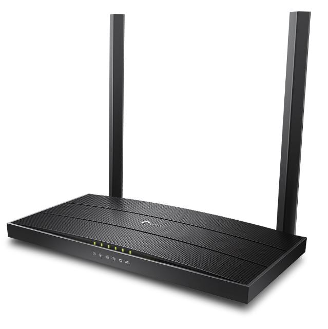 TP-Link Archer VR400 AC1200 Wireless VDSL/ADSL Modem Router 1.2Gbps 867Mbps @ 5GHz 300Mbps @ 2.4GHz 3xLAN 1xWAN 1xUSB 1xRJ11 Carton QTY 10