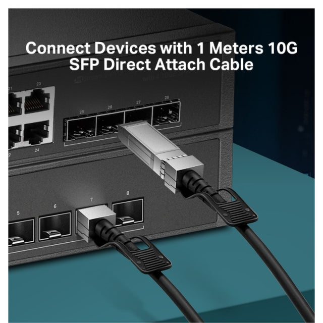TP-Link TL-SM5220-1M 1 Meter 10G SFP+ Direct Attach Cable, Drives 10 Gigabit Ethernet, 10G SFP+ Connector on Both Sides (Replaces TXC432-CU1M)