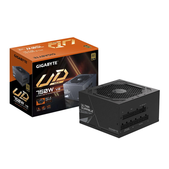 Gigabyte UD750GM PG5 750W ATX PSU Power Supply 80+ Gold >90% Black Flat Cables Single +12V Rail Japanese >100K Hrs (NEW)