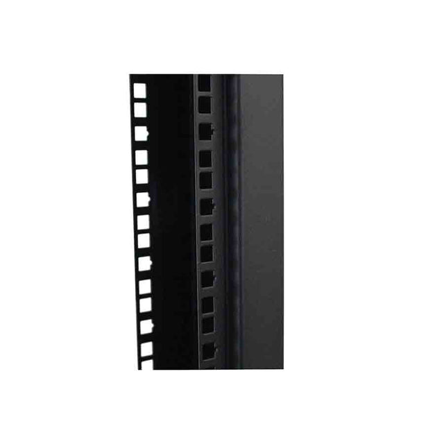 LDR Flat Packed 22U 2-Post Open Frame Rack, Black Metal Construction
