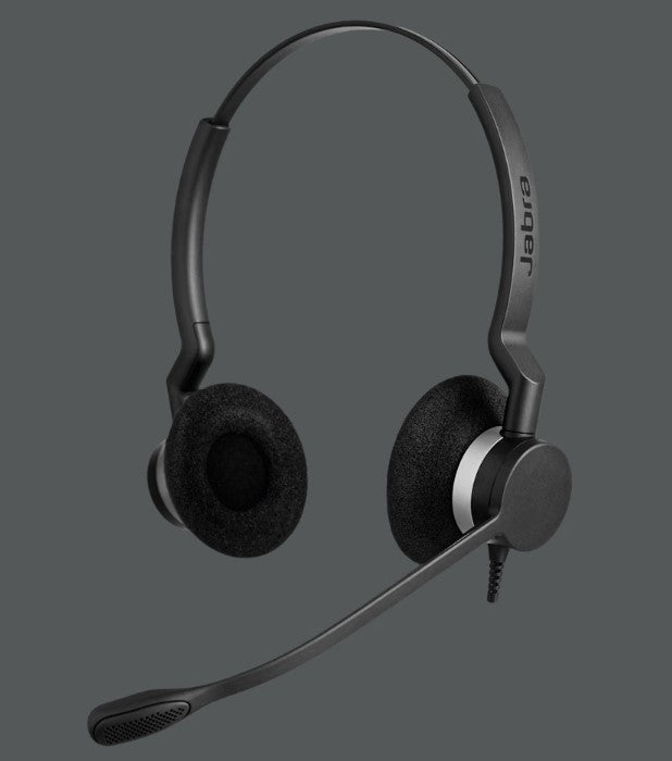 Jabra Biz 2300 Duo MS Teams USB-C Corded Headset, HD Voice, Air Shock Microphone, Freespin, Talk in Comfort, Wired Headsets, PeakStop