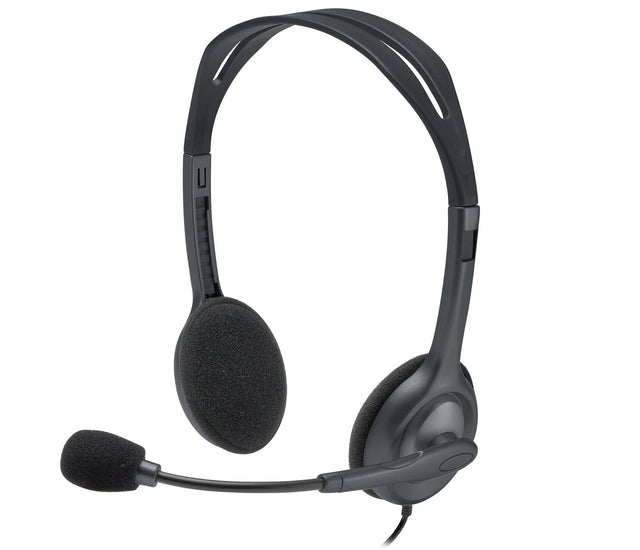 Logitech H111 Strereo Headset (Single 3.5mm Jack) Cable length: 7.71 ft (2.35 m) 2-Year Limited Hardware Warranty