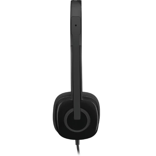 Logitech H151 Stereo Headset Light Weight Adjustable Headphones with Microphone 3.5mm jack In-line audio controls Noise-cancelling