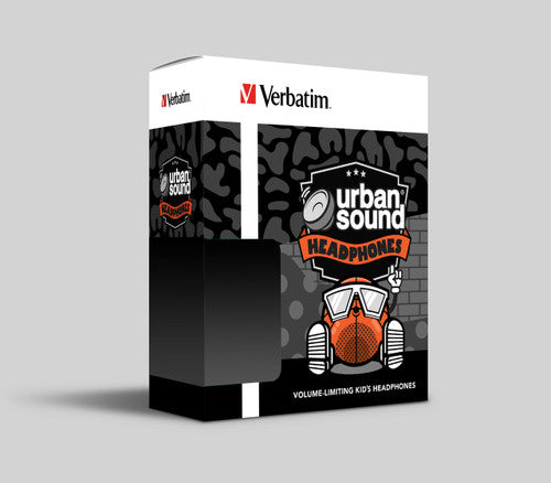Verbatim Urban Sound Kid’s Headphones, Volume limiting for ear protection. Lightweight 1.2M, Gold plated 3.5mm Jack. High Quality, Ambient Awareness