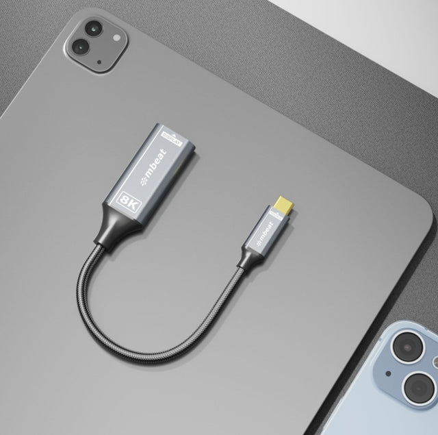 mbeat Tough Link 8K USB-C to DP Adapter - Space Grey USB-C (male) to DisplayPort (female) Up to 32.4Gbps (DisplayPort 1.4)