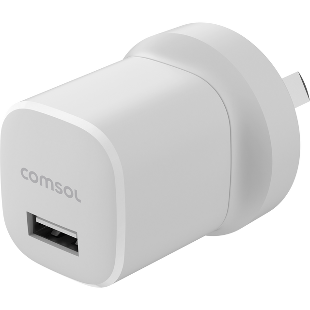 2x Comsol 12W USB-A Wall Charger - White