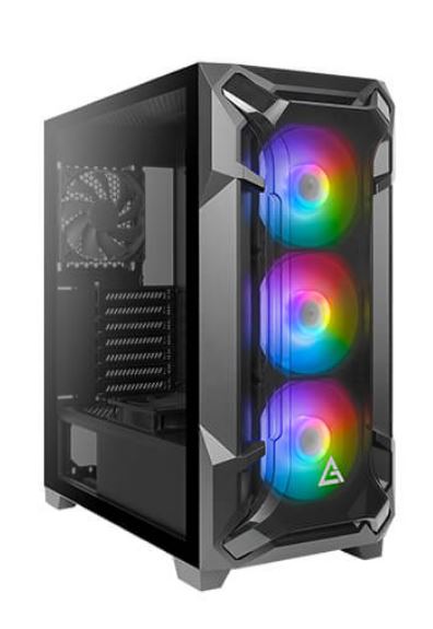 Antec (LS) Antec DF600 FLUX ATX, 5 x120mm Fans Included, 3x ARGB & 2x PWM + Fan Controller, Tempered Glass Side, 2x USB 3.0 High Airflow Thermal Gaming Cas