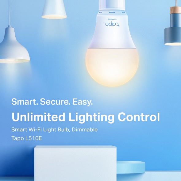 TP-Link Tapo L510E Smart Light Bulb Edison Fitting, Dimmable, No Hub Required, Voice Control, Schedule & Timer 2700K 8.7W 2.4 GHz 802.