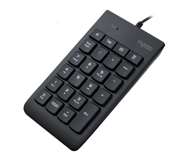 RAPOO K10 Wired Numeric NumberPad Keyboard - Spill Resistant Design, Laser Carved Keycap, Spill-Resistant Design