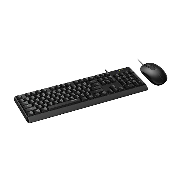 RAPOO X130pro - Wired Keyboard and Mice Combo Black with Spill Resistant / 1000dpi Optical Business and Office choice. Full Size with Numpad.