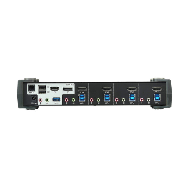 Aten Desktop KVMP Switch 4 Port Single to Dual Display 4k DisplayPort MST w/ audio, Cables Included, 2x USB Port, Selection Via Front Panel