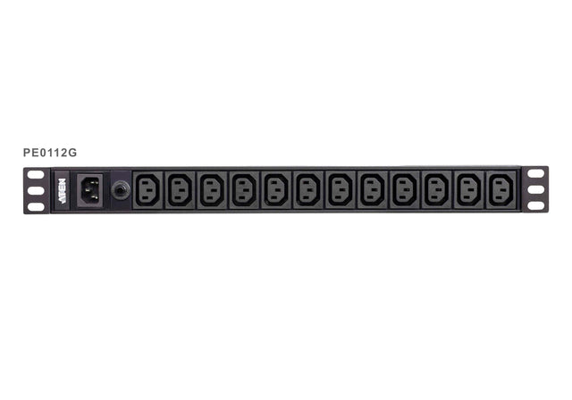 Aten 12-Port 10A Power Distribution Unit - Basic PDU, 1U Rackmount Design 12x C13 AC Outputs, Overload protection (PE0112G)