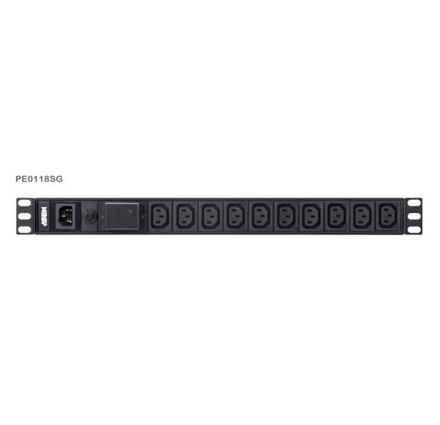 Aten 1U Basic PDU 10x Outlets with Surge Protection,18 x IEC C13, 10A Max, 100-240VAC, 50-60 Hz, Overcurrent protection, Aluminum material