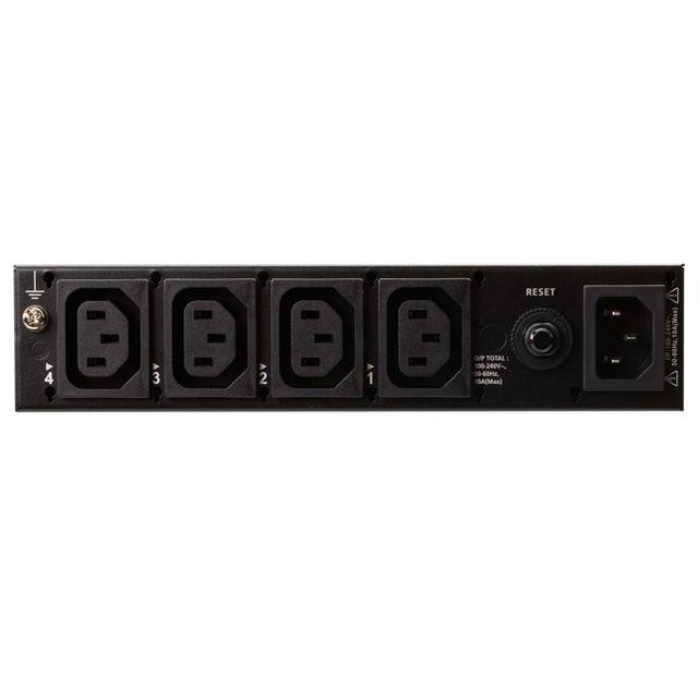 Aten 4 Port 1U 10A Smart PDU with outlet control, 4xC13 Outlets, 100 - 240 VAC, Two-level password security, Remote authentication support: RADIUS