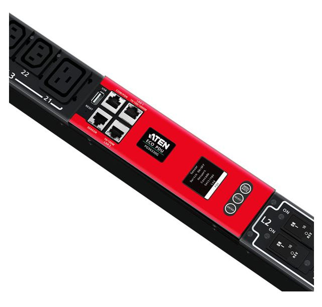 Aten 32A 30-Outlet 3-Phase Switched eco PDU with Dual Ethernet port supporting 1Gbps