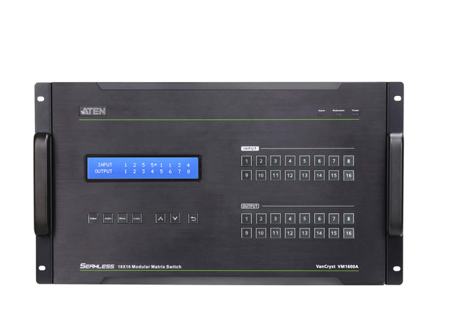 Aten 16x16 Modular Digital Matrix with Scaler, Seamless Switch, Hot-swappable Aten I/O boards, control via front-panel pushbuttons (PROJECT)