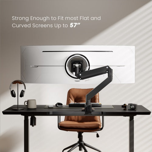 Brateck LDT80-C012 SUPER HEAVY-DUTY GAS SPRING MONITOR ARM For most 17"~57" Monitors, Matte Black(new)