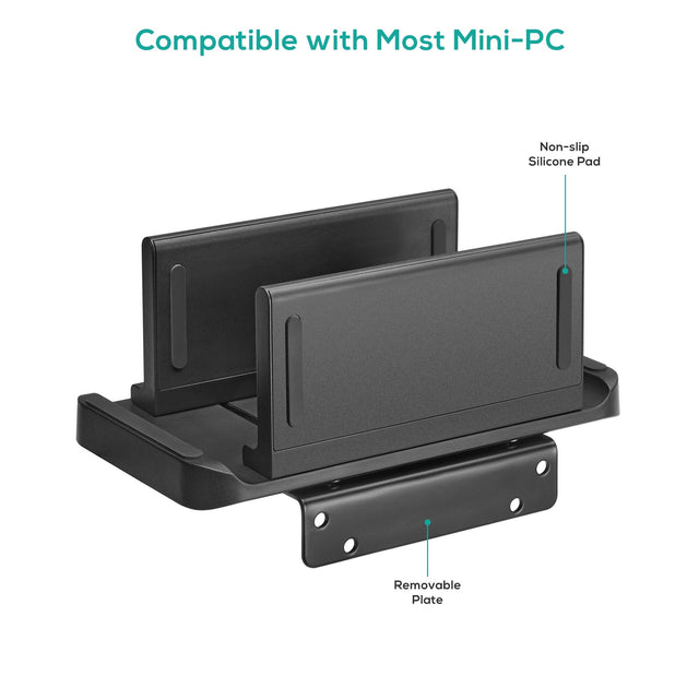 mbeat® activiva Multifunctional Thin Client / NUC / Mini-PC Mount Stand support devices weighing up to 3KG Versatile Installation Adjustable Width