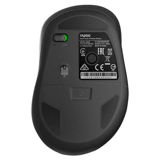 RAPOO M500 Multi-Mode, Silent, Bluetooth, 2.4Ghz, 3 device Wireless Optical Mouse - Simultaneously Connect Multiple Devices