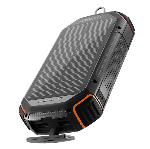 Cygnett ChargeUp OutBack 20K mAh Outdoor Solar Power Bank - Black (CY4412PBCHE), 1x USB-C (15W),2x USB-A (12W),IP54 Dust & Waterproof,Flashlight,2 Yrs