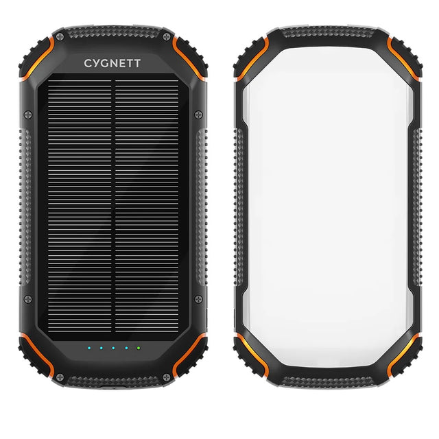 Cygnett ChargeUp OutBack 20K mAh Outdoor Solar Power Bank - Black (CY4412PBCHE), 1x USB-C (15W),2x USB-A (12W),IP54 Dust & Waterproof,Flashlight,2 Yrs