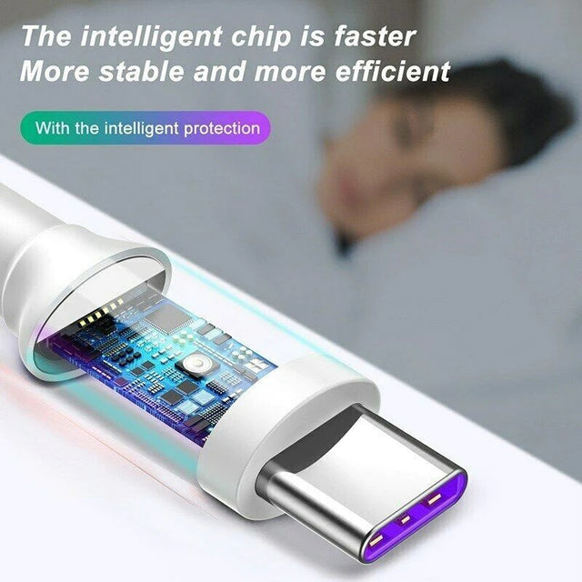 USP USB-C to USB-C Mini Cable (2M) - White, 3A (60W), Fast Charge, High Performance, Durable, 8K Bend, Samsung Galaxy,Apple iPhone,iPad,MacBook,Google