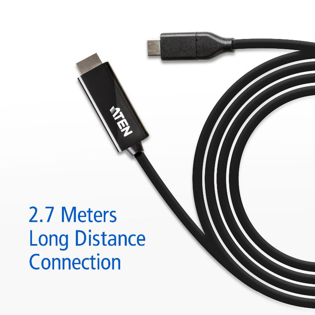 Aten USB-C to HDMI 4K 2.7m Cable, supports up to 4K @ 60Hz with high quality cable