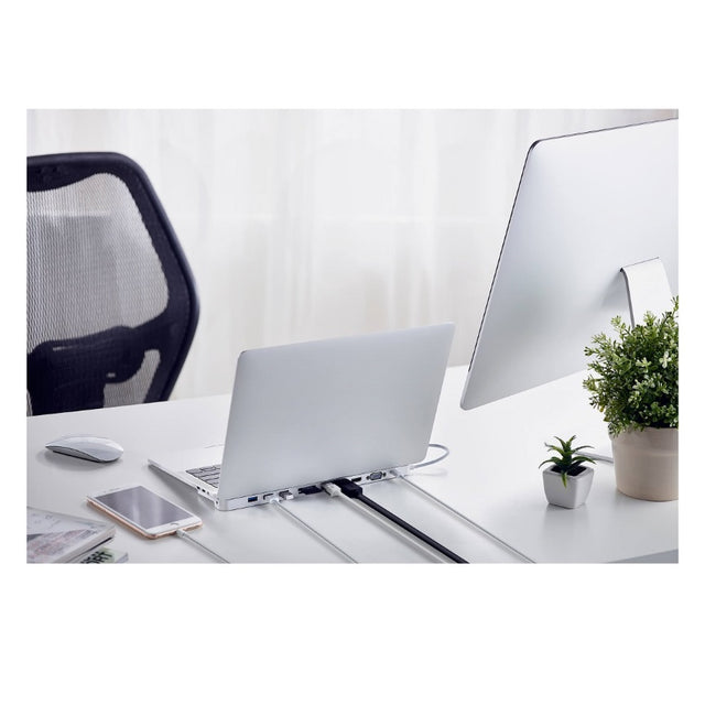 Aten Multiport Mini Dock USB-C, 3x USB 3.1 Gen 1 Ports, USB-C Power Pass through, DP/HDMI/VGA Display Ports, SD/MicroSD Slots, Gigabit Ethernet RJ45,