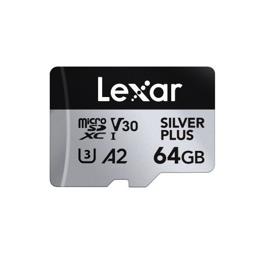 Lexar LMSSIPL064G-BNANG, Professional Silver Plus, MicroSDXC, 64GB, UHS-I, Read Speed: Up to 205MB/s, Write Speed: Up to 100MB/s, Limited Lifetime Warranty