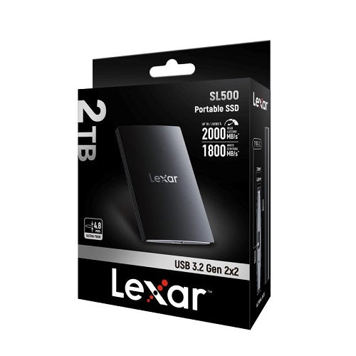 Lexar LSL500M002T-RNBNG, SL500 External Portable SSD with Magnetic Set, 2TB, USB 3.2, Read Speed: Up to 2000MB/s, Write Speed: Up to 1800MB/s, 3 Year Warranty