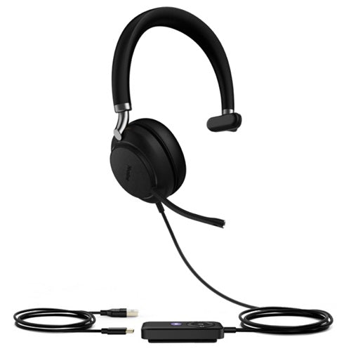 Yealink UH38-MONO-TEAMS-C, Dual Mode Headset, Mono, Dual Noise Cancellation, USB-C/Bluetooth, Busy Light, Black, 2 Year Warranty