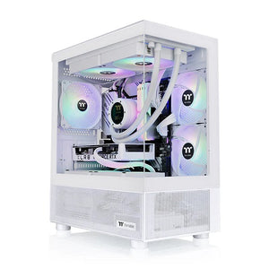 Thermaltake CA-1Z4-00M6WN-00, Micro-ATX, View 170 Tempered Glass ARGB, Drive Bays: 1x3.5", 2x2.5", Expansion Slots: 4, Motherboard support: Mini-ITX/Micro-ATX, Pre-Installed Fan: 3x120mm, Snow, 3 Year Warranty
