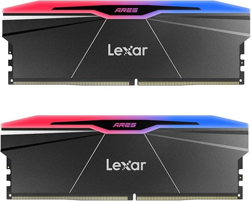 Lexar LD5U16G76C36BR-RGD, ARES 2nd Gen U-DIMM DDR5 7600 48GB Kit (24GB*2), CL38, RGB Black, Dual Pack, Limited Lifetime Warranty