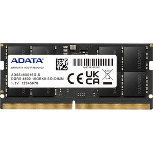 Adata AD5S480016G-S, SODIMM, DDR5, 16GB, 4800MHz, CL40, 1.1V, Limited Lifetime Warranty