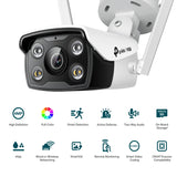 TP-Link VIGI 4MP C340-W(4mm) Outdoor Full-Colour Wi-Fi Bullet Network Camera, 4mm Lens, Smart Detection, 3YW