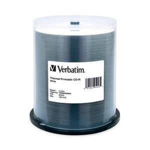 Verbatim CD-R 80 Min White Thermal 100 Pk 52x