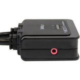 StarTech.com 2 Port USB DisplayPort Cable KVM Switch with Audio and Remote Switch - USB Powered KVM with DisplayPort - Dual Port DisplayPort KVM Switch - Two Port DP KVM Switch