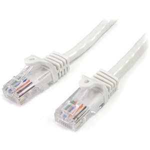 2 m White Cat5e Snagless RJ45 UTP Patch Cable - 2m Patch Cord - Ethernet Patch Cable - RJ45 Male to Male Cat 5e Cable