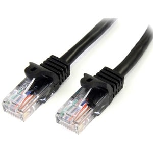 StarTech.com 2 m Black Cat5e Snagless RJ45 UTP Patch Cable - 2m Patch Cord - Ethernet Patch Cable - RJ45 Male to Male Cat 5e Cable