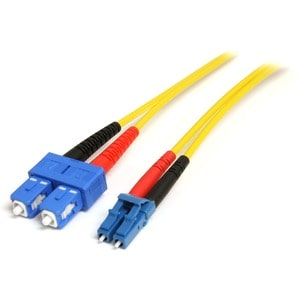 4M SINGLE MODE DUPLEX FIBER PATCH CABLE - LC TO SC OS1 SINGLE MODE 9/125 DUPLEX LSZH FIBER PATCH CORD - YELLOW 4 METER