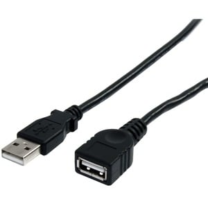 3 ft Black USB 2.0 Extension Cable A to A - M/F - 3 ft USB A to A Extension Cable - 3ft USB 2.0 Extension cord