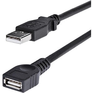 6 ft Black USB 2.0 Extension Cable A to A - M/F - 6ft USB 2.0 Extension Cable - 6ft USB male female Cable