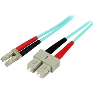 10m 10 Gb Aqua Multimode 50/125 Duplex LSZH Fiber Patch Cable LC - LC