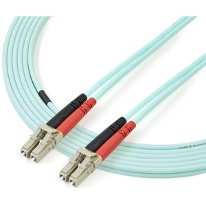 StarTech A50FBLCLC3 ,3m 10 Gb Aqua Multimode 50/125 Duplex LSZH Fiber Patch Cable - LC to LC OM3 50 Micron Fiber Optic Patch Cord - 3 meter