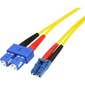 7M SINGLE MODE DUPLEX FIBER PATCH CABLE - LC TO SC OS1 SINGLE MODE 9/125 DUPLEX LSZH FIBER PATCH CORD - YELLOW 7 METER