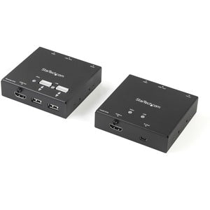 HDMI over CAT6 Extender with 4-port USB Hub - Remote HDMI over CAT5 or CAT6 - 165 ft (50m) - 1080p - Extend video and four USB peripherals to a remote location using CAT5 or CAT6