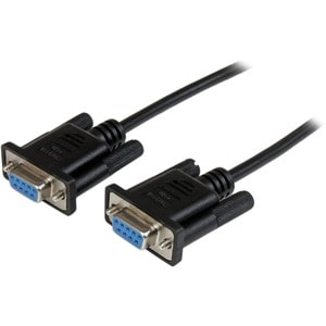 2m Black DB9 RS232 Serial Null Modem Cable FF - DB9 Female to Female - 9 pin RS232 Null Modem Cable - 2 meter Black